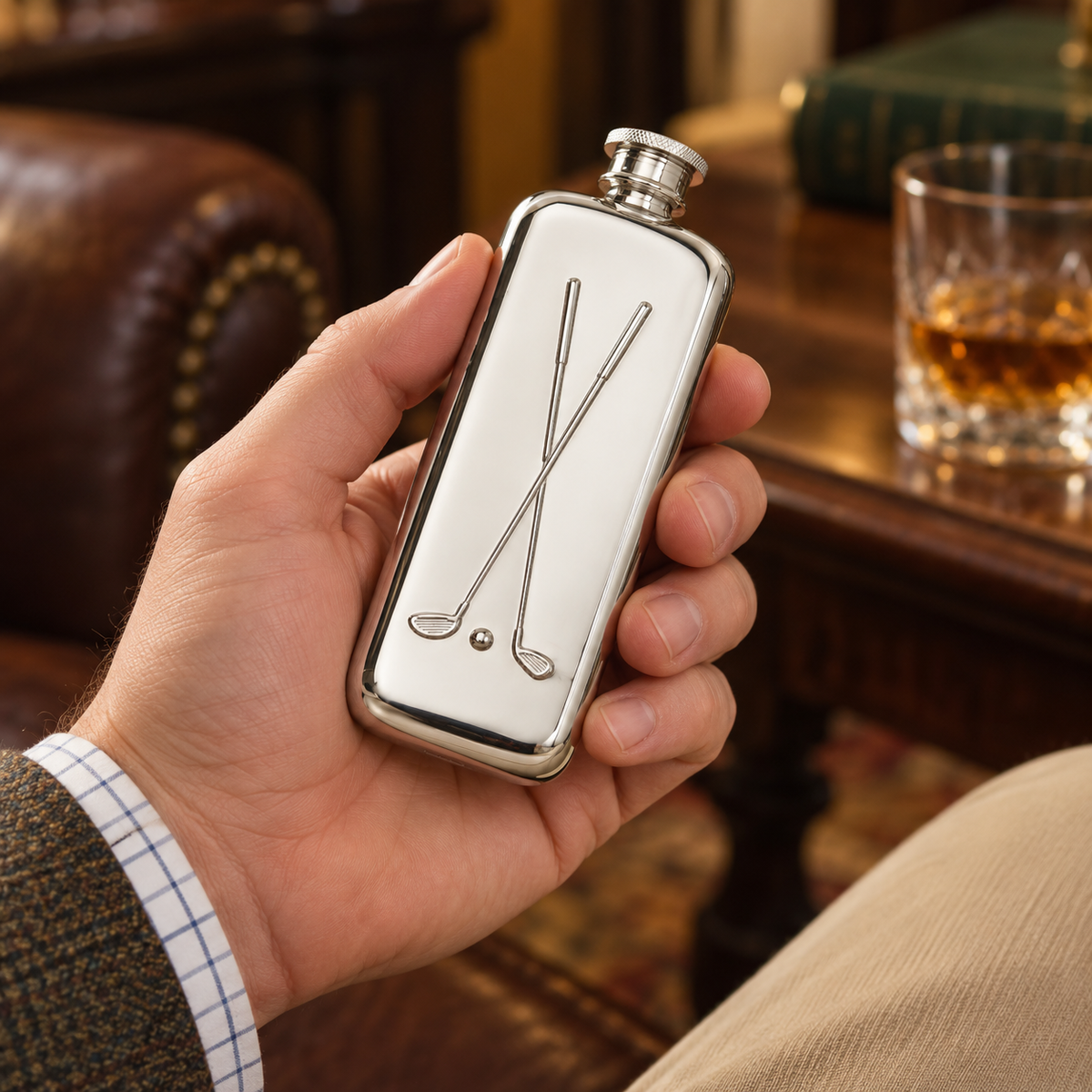 3oz Pewter Boot Flask - Golf