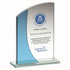 Jade/Blue Glass Award - Rectangle Plaque With Curved Top
