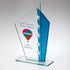 Personalised Glass Blue Shard Award with Star Design