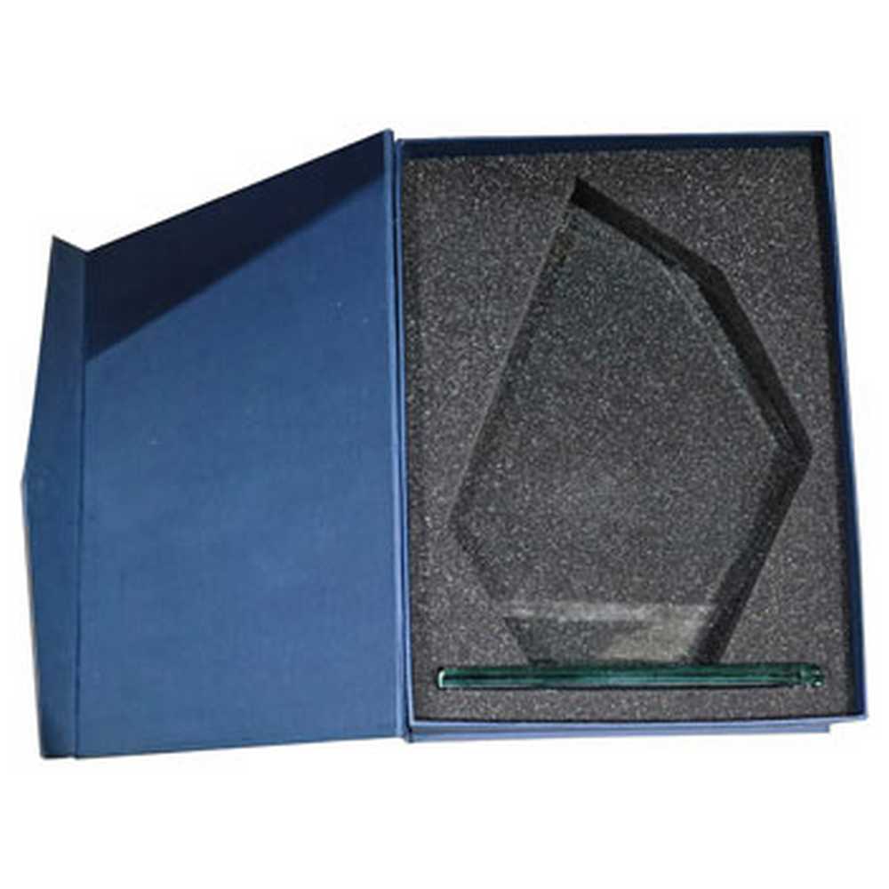 Personalised Jade Glass Award - Offset Diamond Plaque