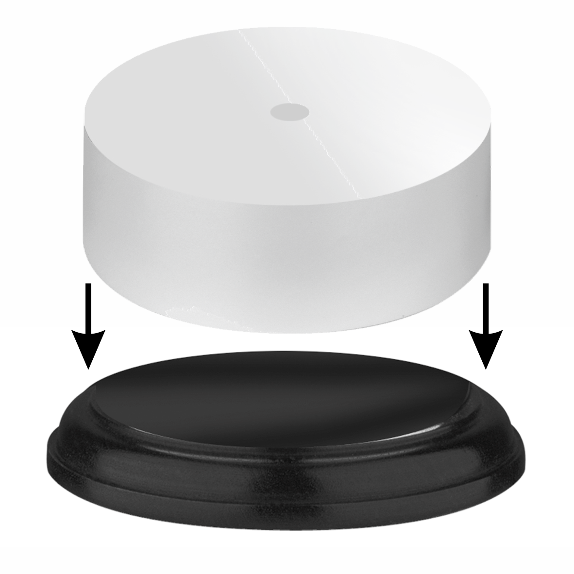 Round Wooden Trophy Base (Black) - With Optional Plinth Band