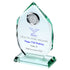 Personalised Jade Glass Diamond Plaque With Clock - 6.5in