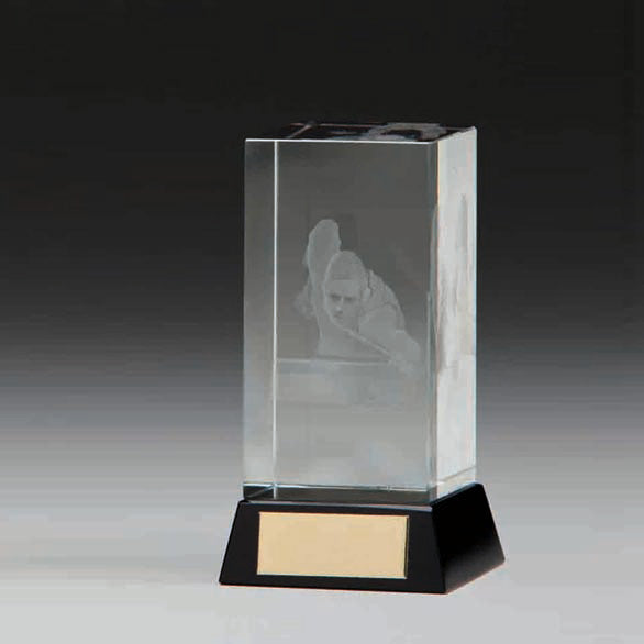 Conquest Pool Snooker 3D Crystal Award 120mm (CLEARANCE)