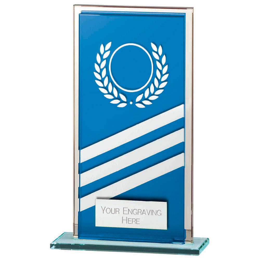 Talisman Multisport Mirror Glass Award Blue & Silver 140mm (CLEARANCE)