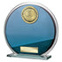 Seismic Football Glass Circle Plaque Award - Blue & Silver