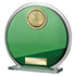 Seismic Football Glass Circle Plaque Award - Green & Silver