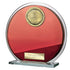 Seismic Football Glass Circle Plaque Award - Red & Silver