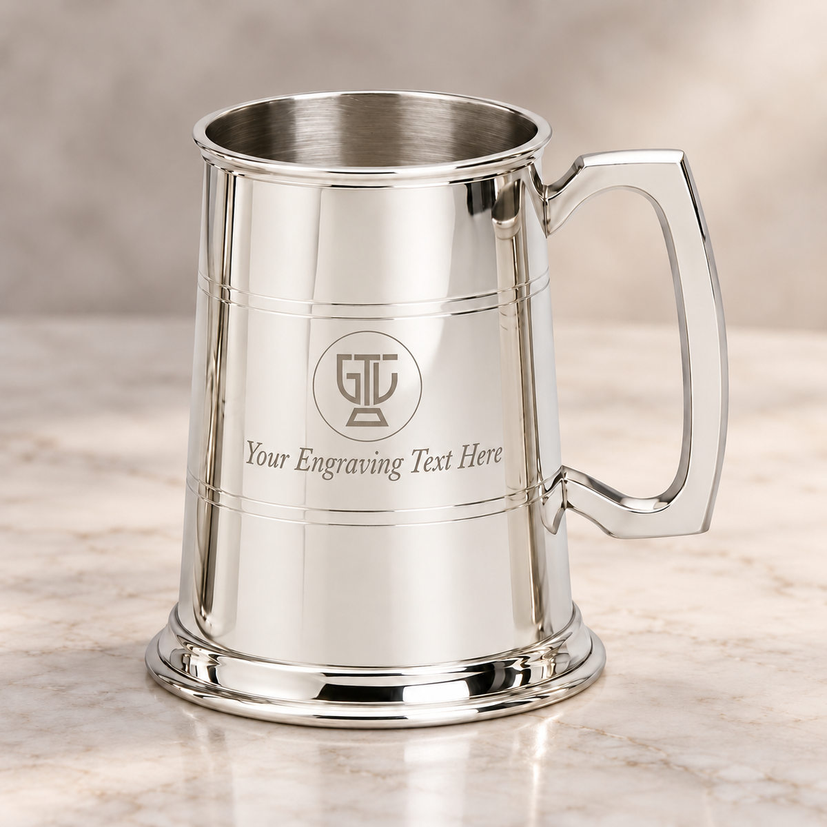 1/2pt Pewter Tankard - Lined
