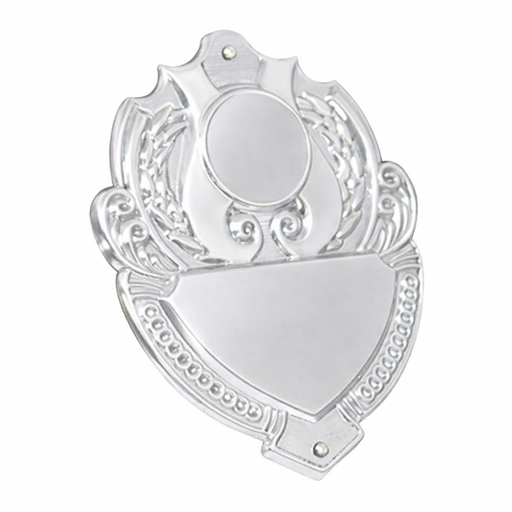 Ornate Metal Title Shield - Silver (Available Engraved)