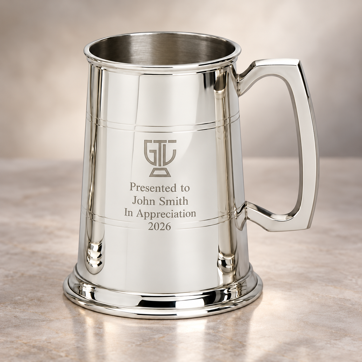 1/2pt Pewter Tankard - Lined