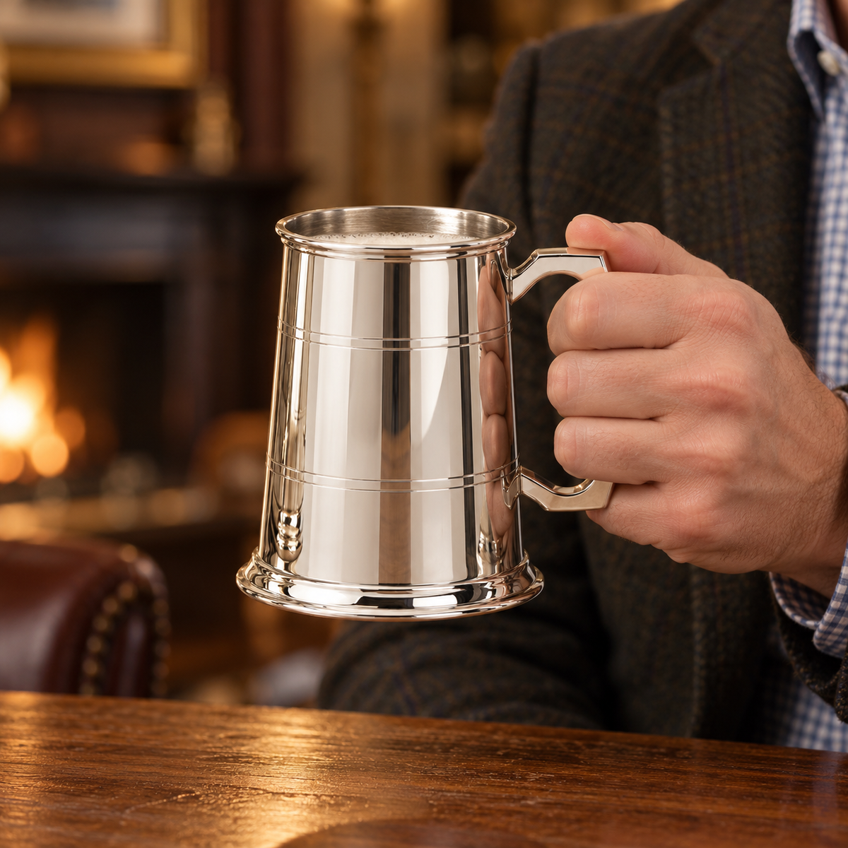 1/2pt Pewter Tankard - Lined
