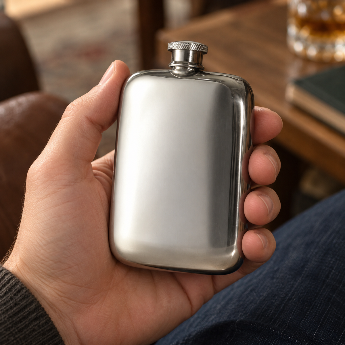 4oz Pewter Pocket Flask