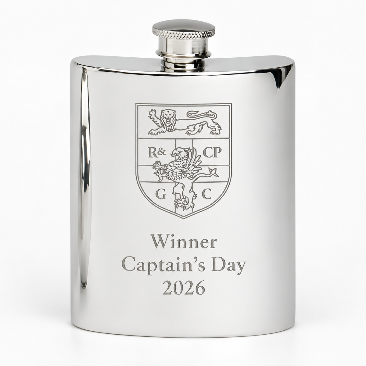 6oz Pewter Hip Flask - Golf Design