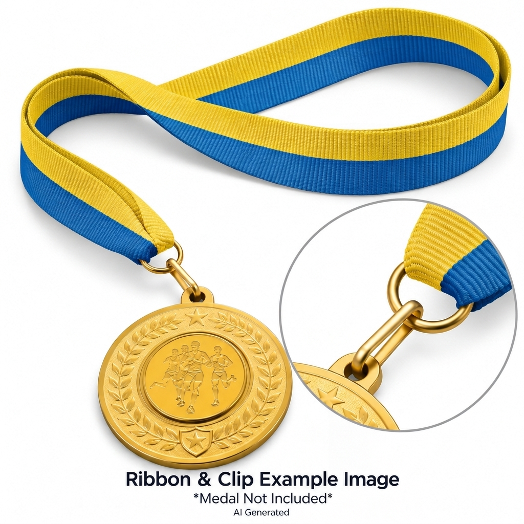 Blue & Yellow Medal Ribbon with Clip