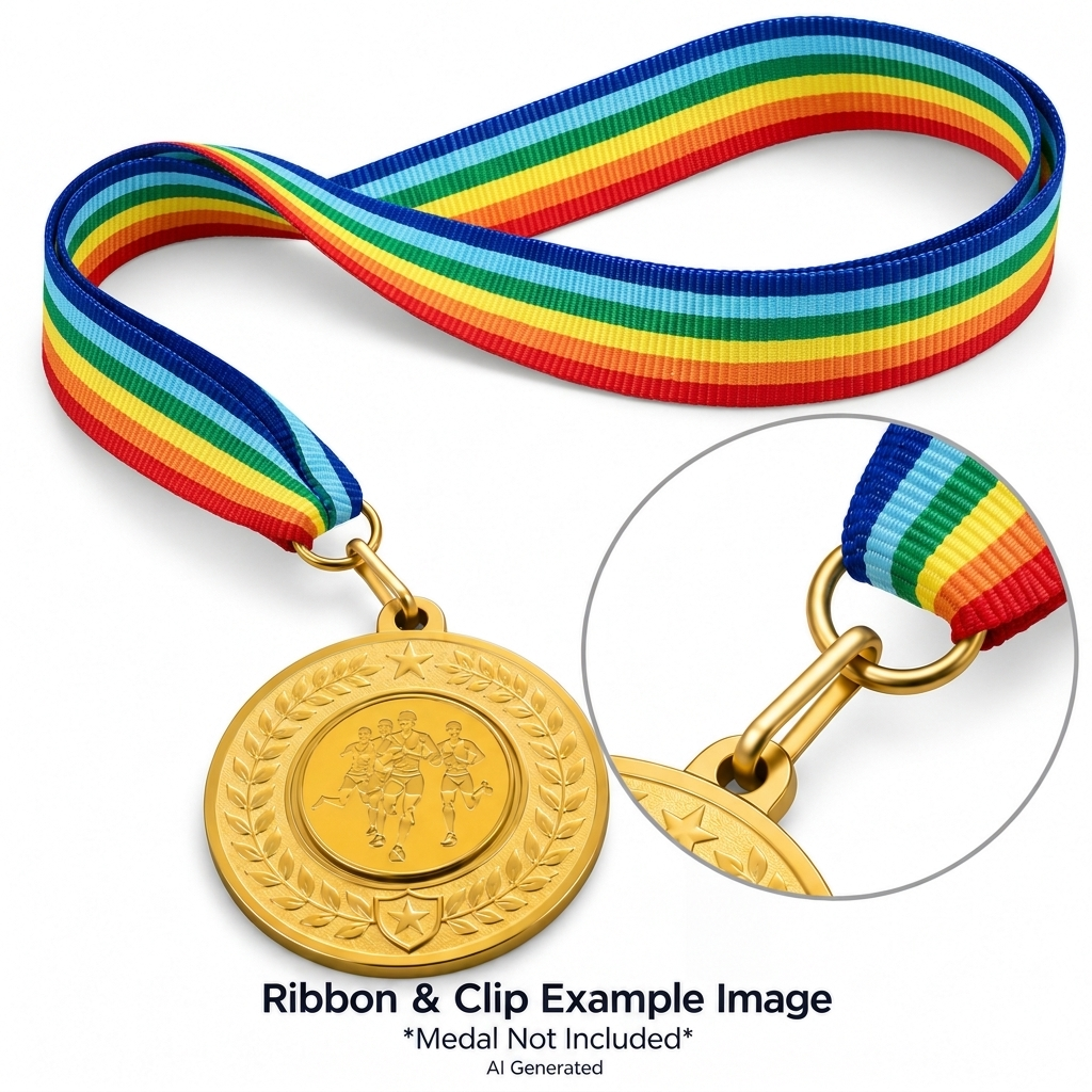 Rainbow Medal Ribbon with Clip