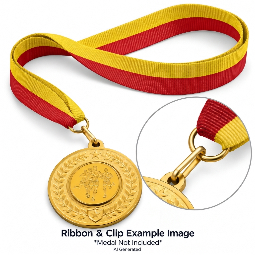 Red & Yellow Medal Ribbon with Clip