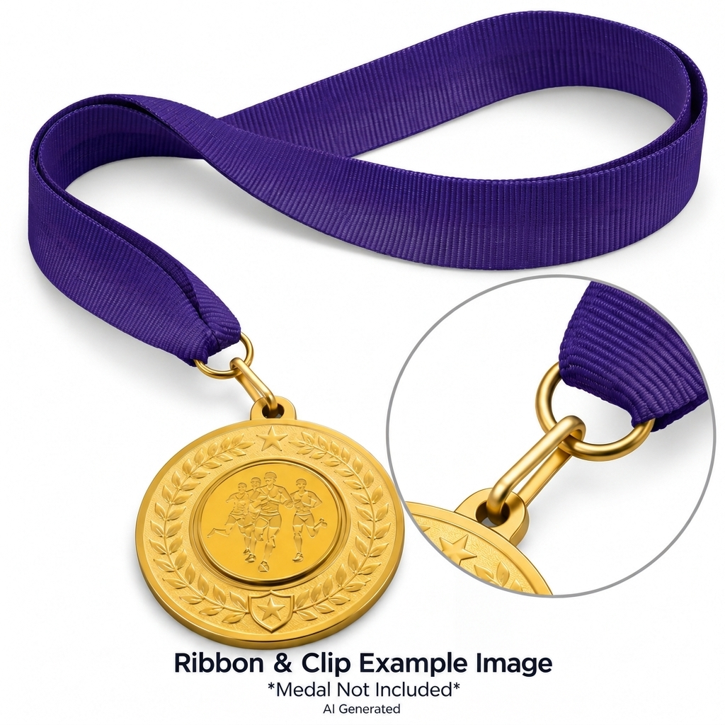 Purple Medal Ribbon with Clip
