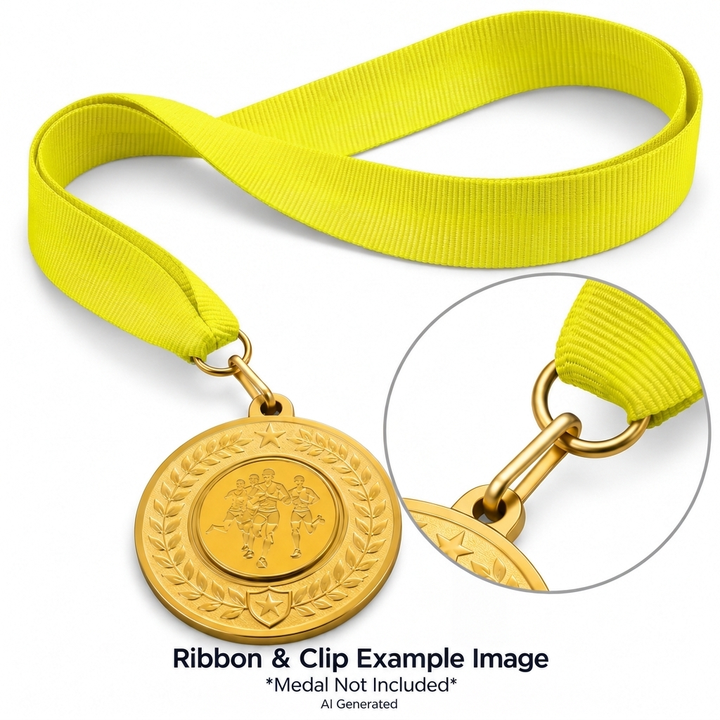 Neon Yellow Medal Ribbon with Clip