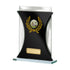 Black Glass Award With Engraving Plate And 1in Centre (CLEARANCE)