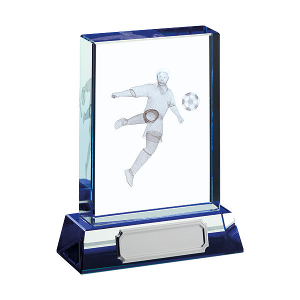 Football Laser Block Trophy 11.5cm (CLEARANCE)