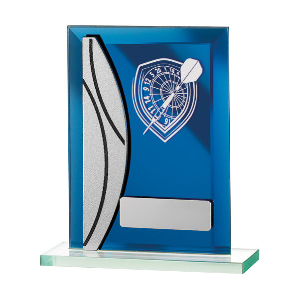 Darts Blue Glass Award 5in (CLEARANCE)