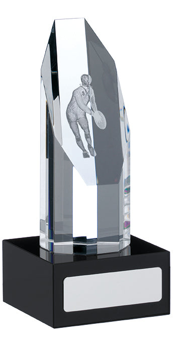 14cm Destiny Shard Rugby Glass Trophy (CLEARANCE)