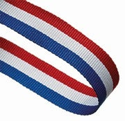 Red, White & Blue Medal Ribbon with Clip