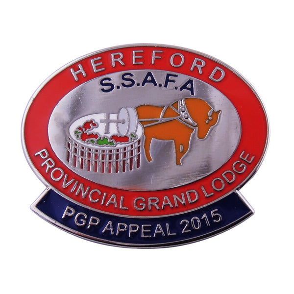 Hereford SSAFA hard enamel badge with a smooth polished finish