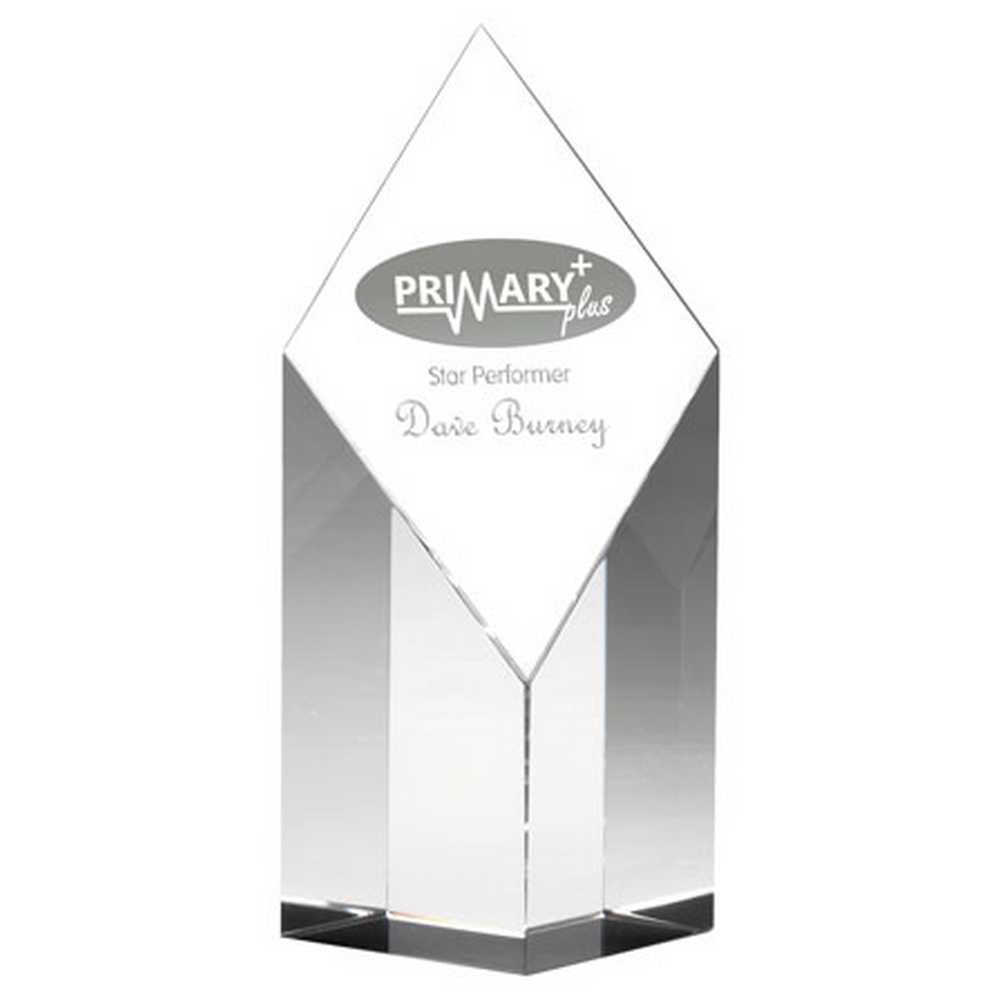 Clear Glass Diamond Column Award