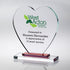 Personalised Glass Heart Award on Red Base