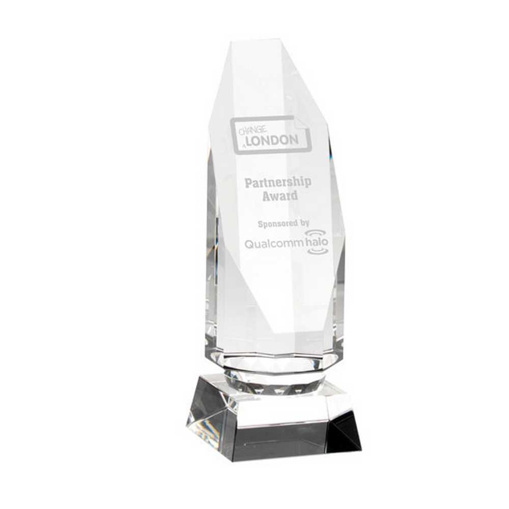 Clear Glass Award - Column On Base