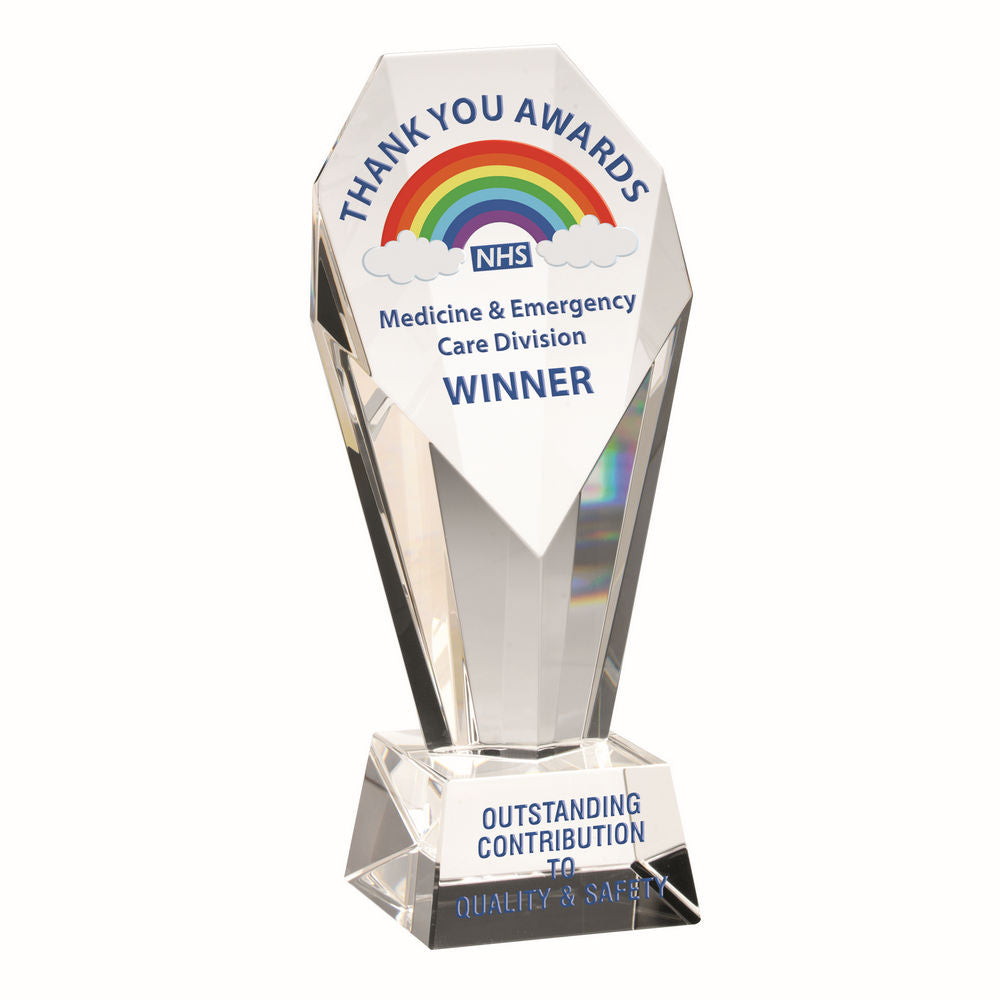 Clear Glass Award - Obelisk On Base
