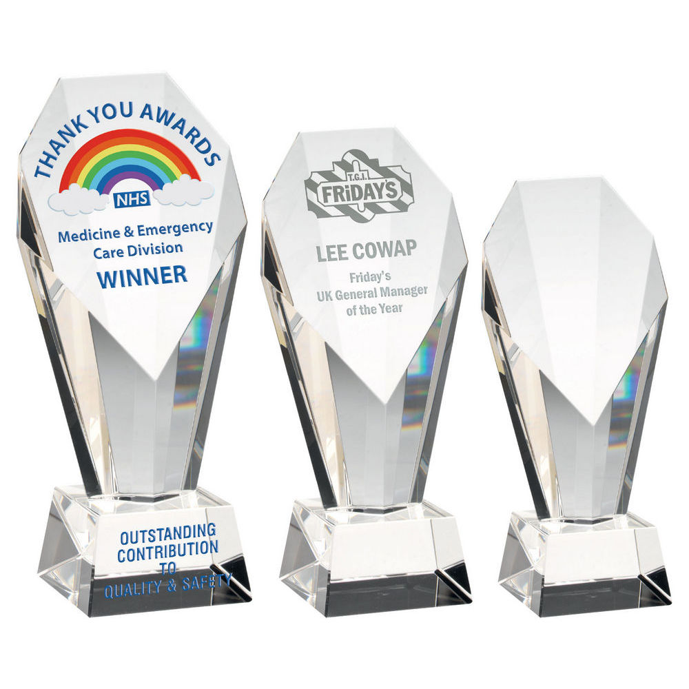 Clear Glass Award - Obelisk On Base