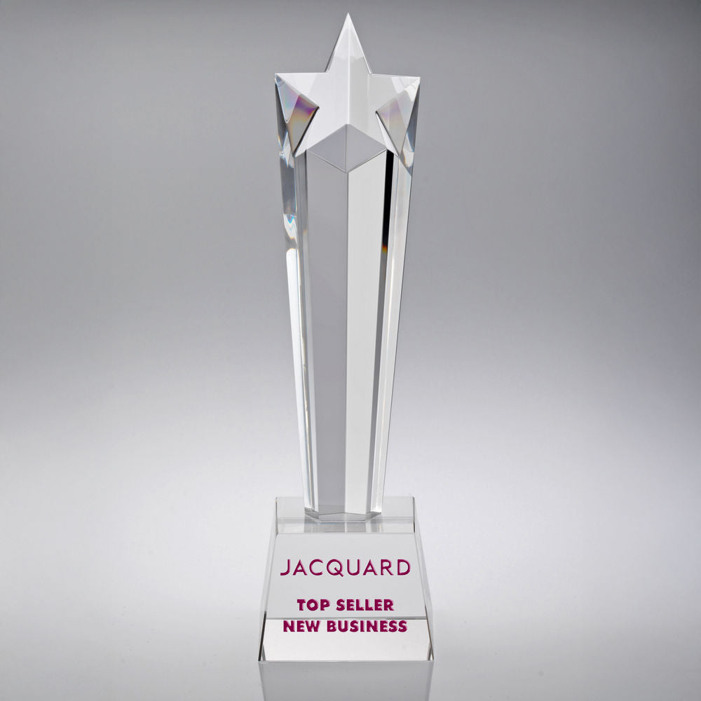 Personalised Glass Star Statue Award on Base