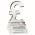 Glass 'pound Sign' Trophy (Silver Engraving Plate On Base) - 4.75in