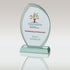 Personalised Curved Jade Glass Trophy Plaque on Base