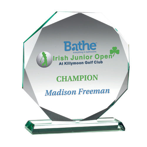 Personalised Octagon Jade Glass Award