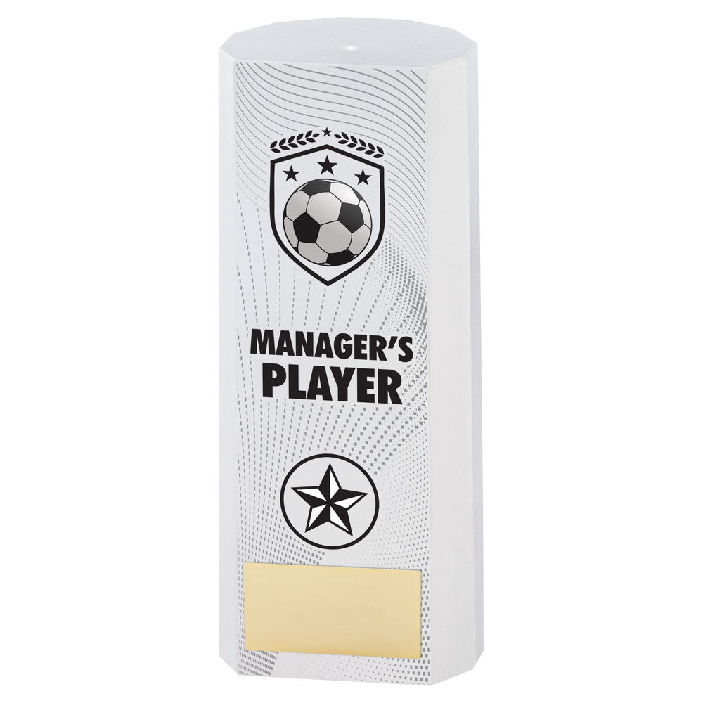 Premier Football Managers Player Plastic Column Trophy - White