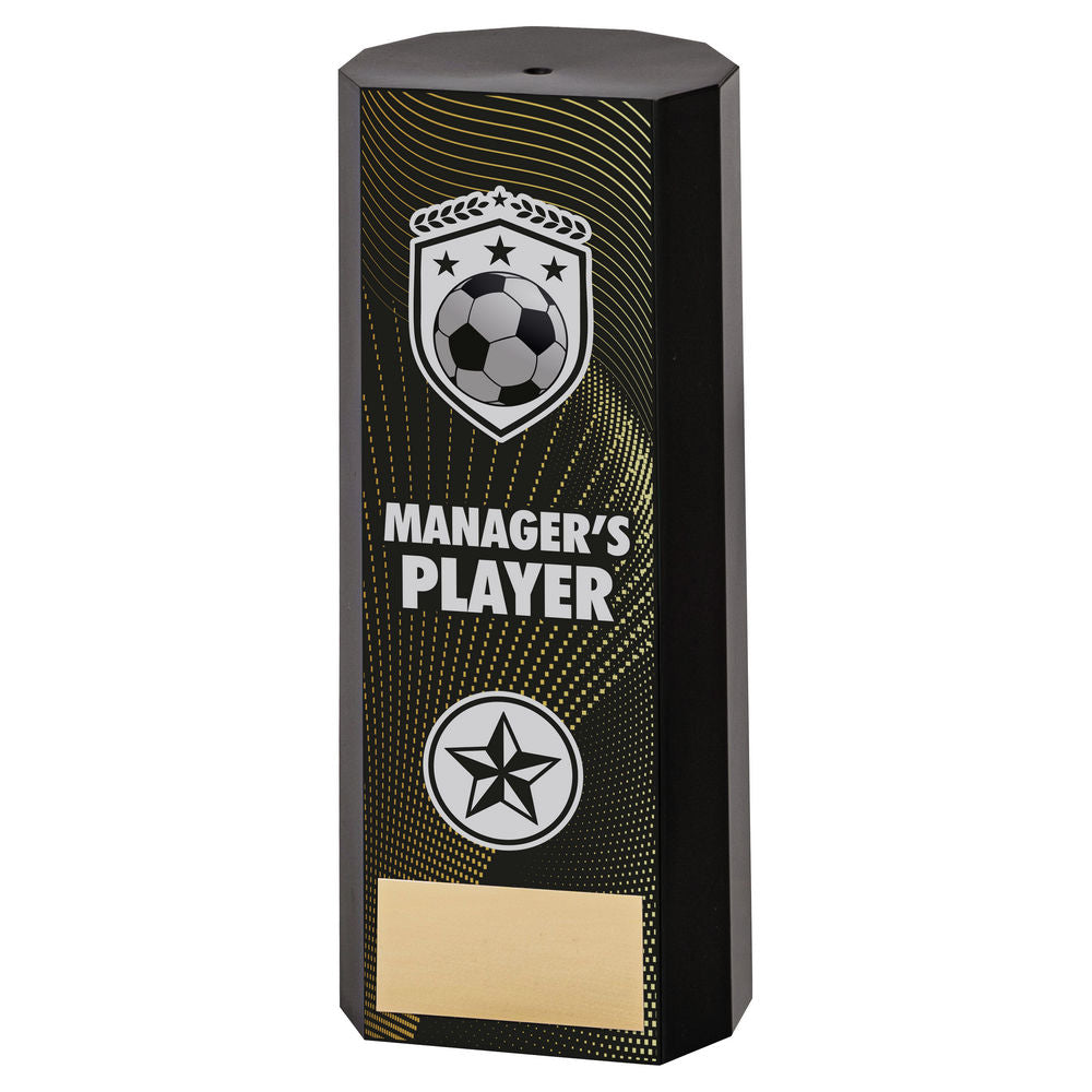 Premier Football Managers Player Plastic Column Trophy - Black