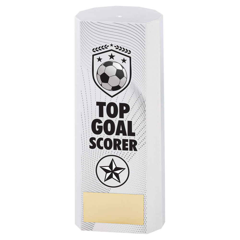 Premier Football Top Goal Scorer Plastic Column Trophy - White