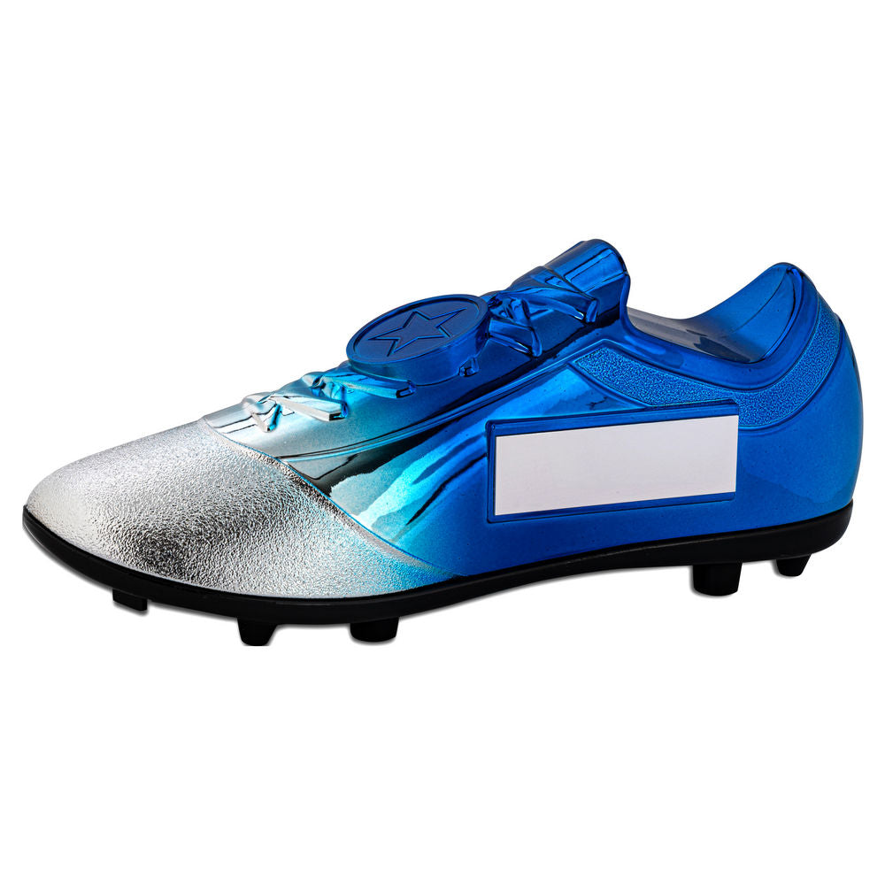 Football Boot Plastic Trophy - Silver/Blue