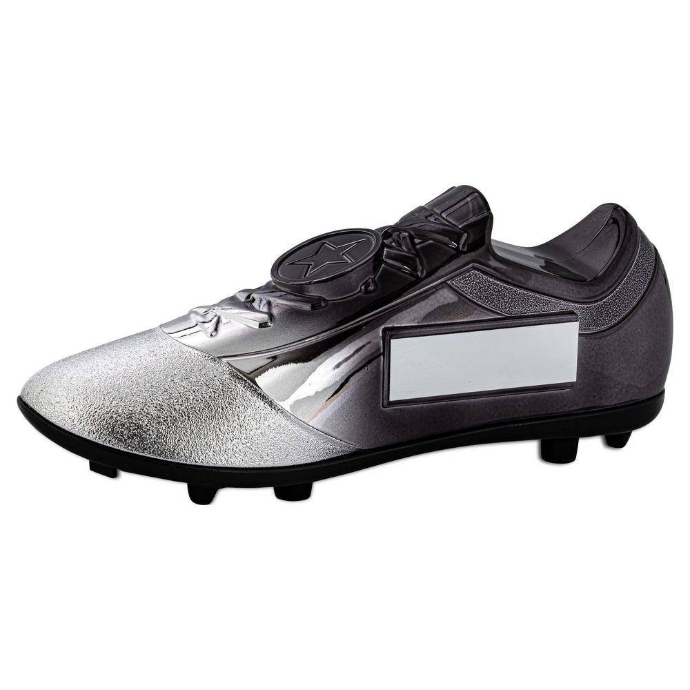 Football Boot Plastic Trophy - Silver/Black