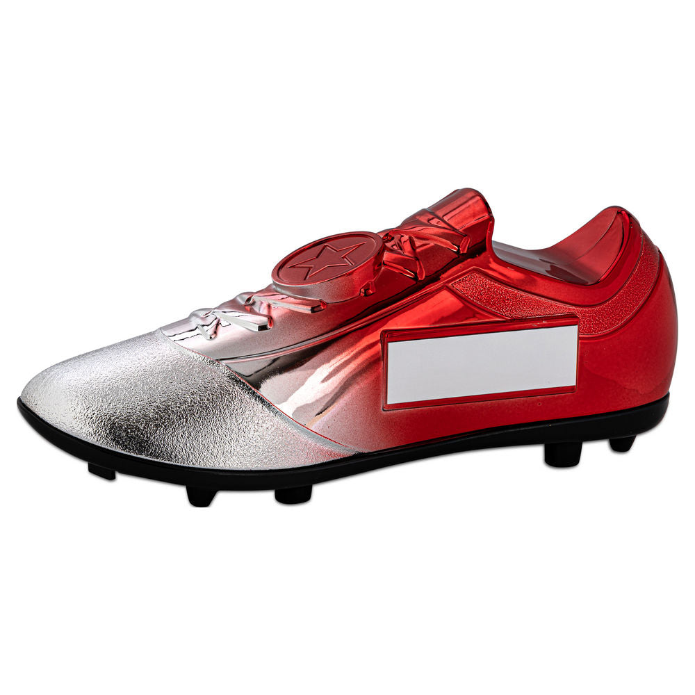 Football Boot Plastic Trophy - Silver/Red