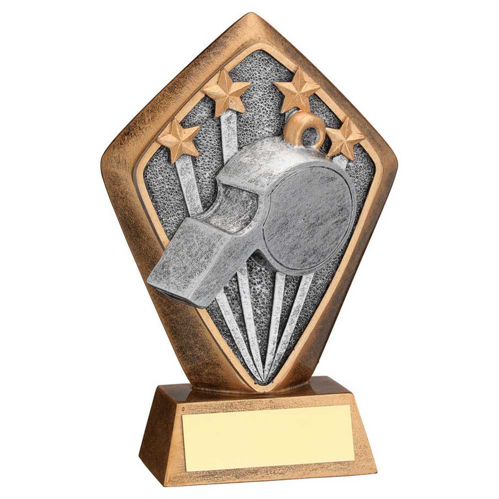 Football Referee Diamond Trophy Plaque