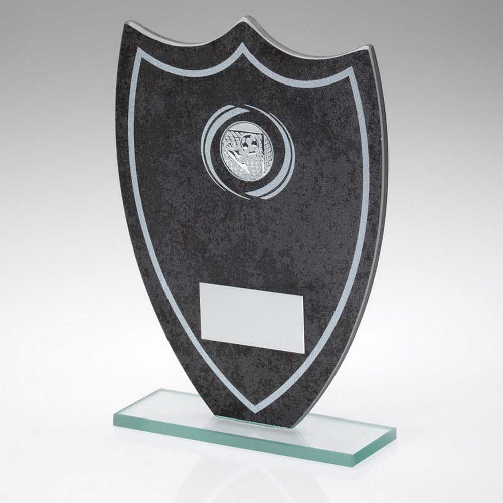 Stone-Effect Glass Shield Football Award