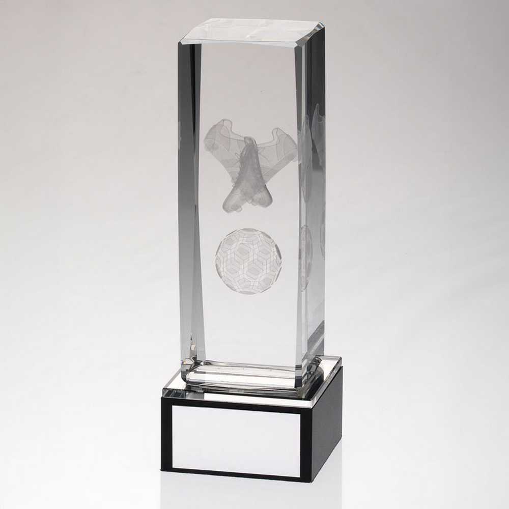 Football Laser Glass Block Trophy