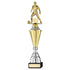 Male Football Statue Plastic Award on Marble Base - Gold/Silver
