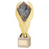 Football Goalkeeper Gold Plastic Statue Trophy on Cream Marble Base