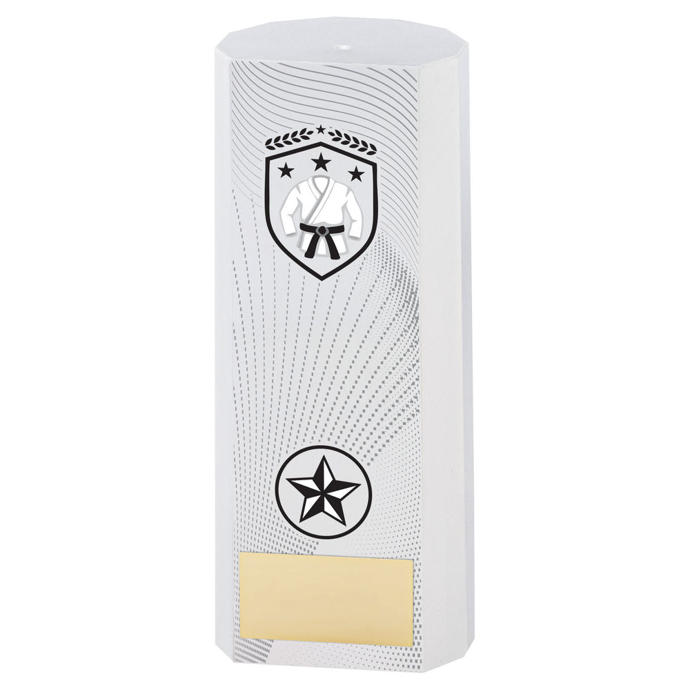 Premier Martial Arts Plastic Column Trophy - White