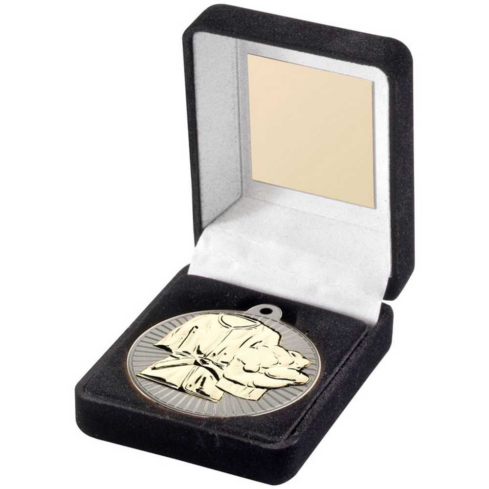 Gold Martial Arts Medal in Black Presentation Box